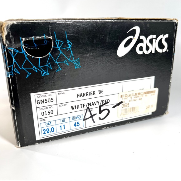 Asics Harrier ‘96 GN505 Running Track/Field Shoes Men's Size 11 White/Navy/Red - Picture 5 of 8